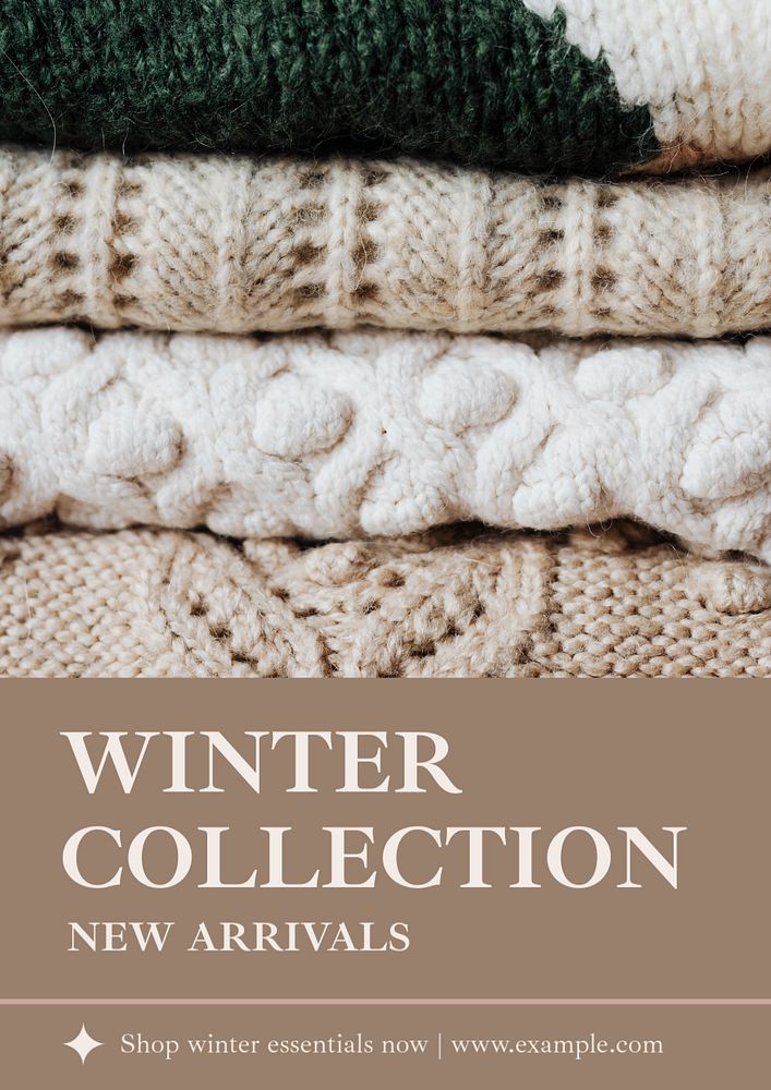 Winter collection  poster template, editable text and design