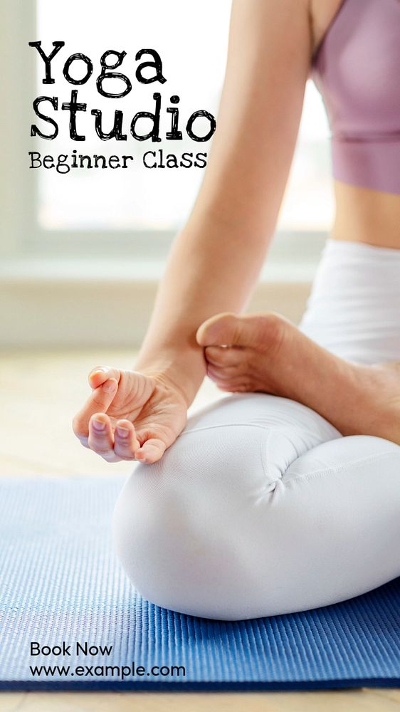 Yoga class advertisement  Instagram story template, editable text