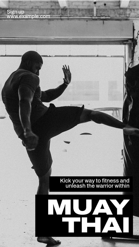 Boxing class  Instagram story template, editable text