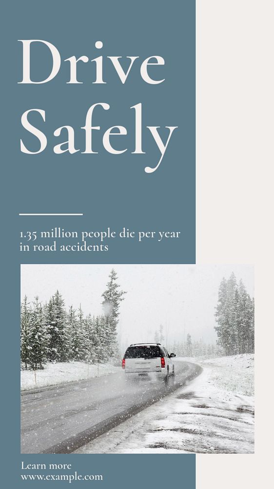 Drive safely  Instagram story template, editable text