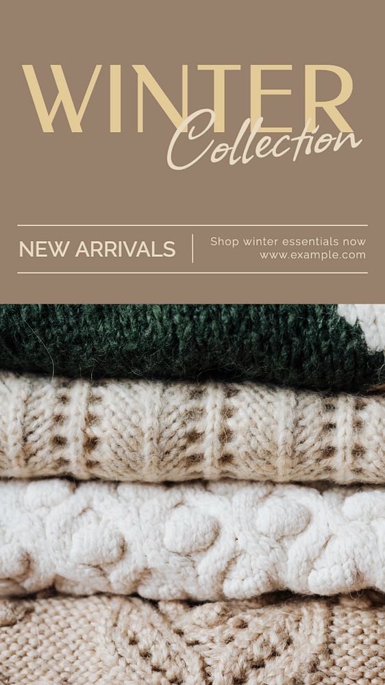 Winter collection  Instagram story template, editable text