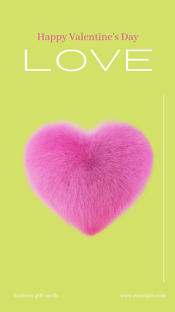 Valentine's Day love  Instagram story template, editable text