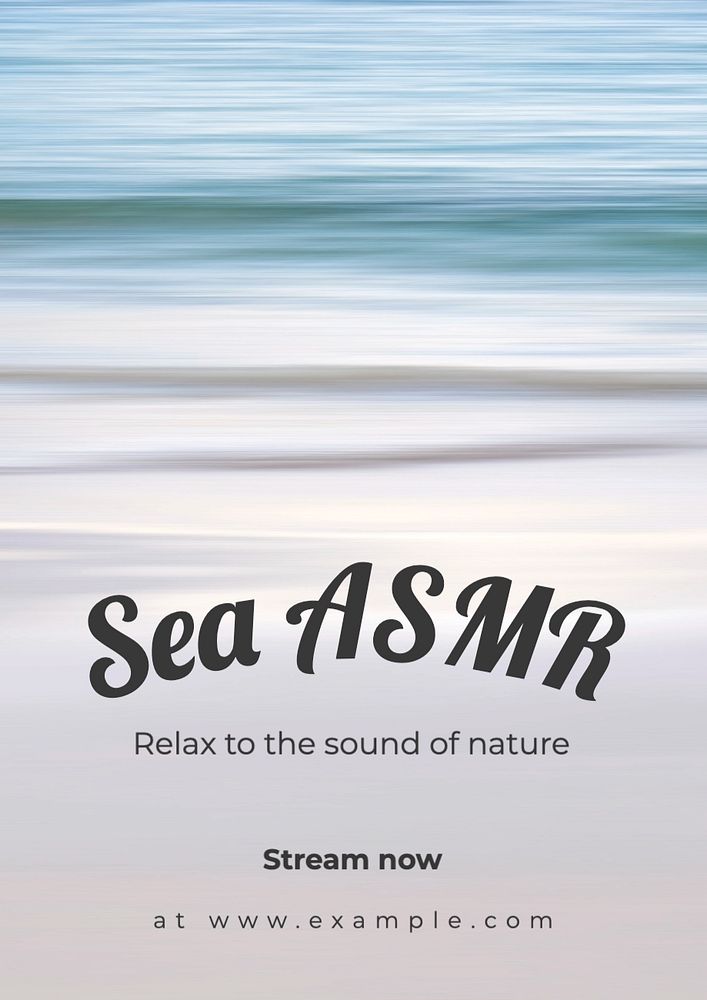 Sea ASMR poster template, editable text and design