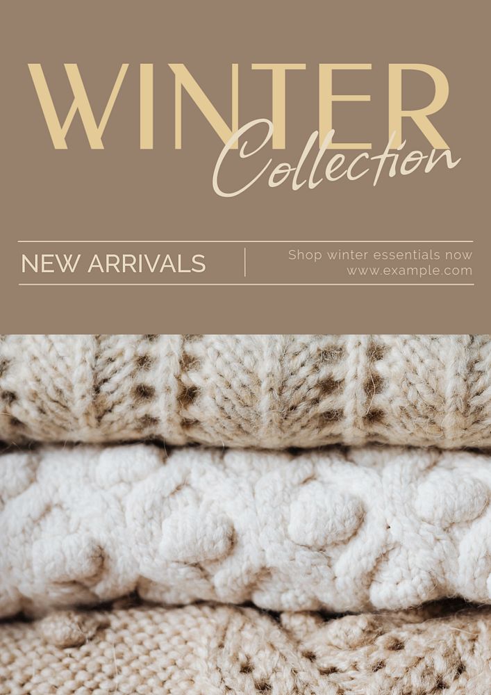 Winter collection  poster template, editable text and design