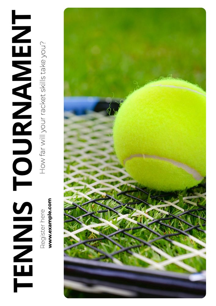 Tennis tournament poster template, editable text and design