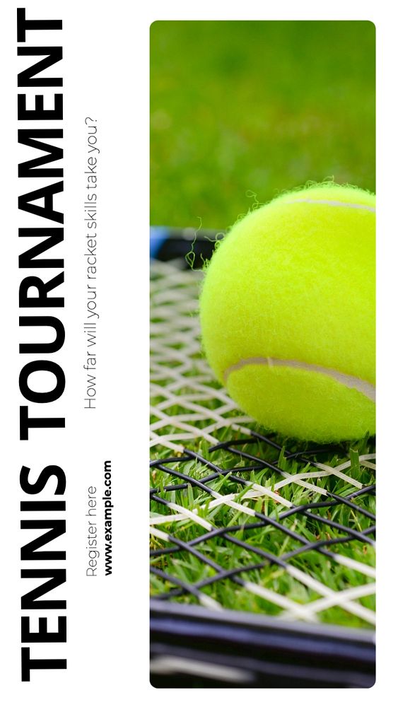 Tennis tournament Instagram story template, editable text