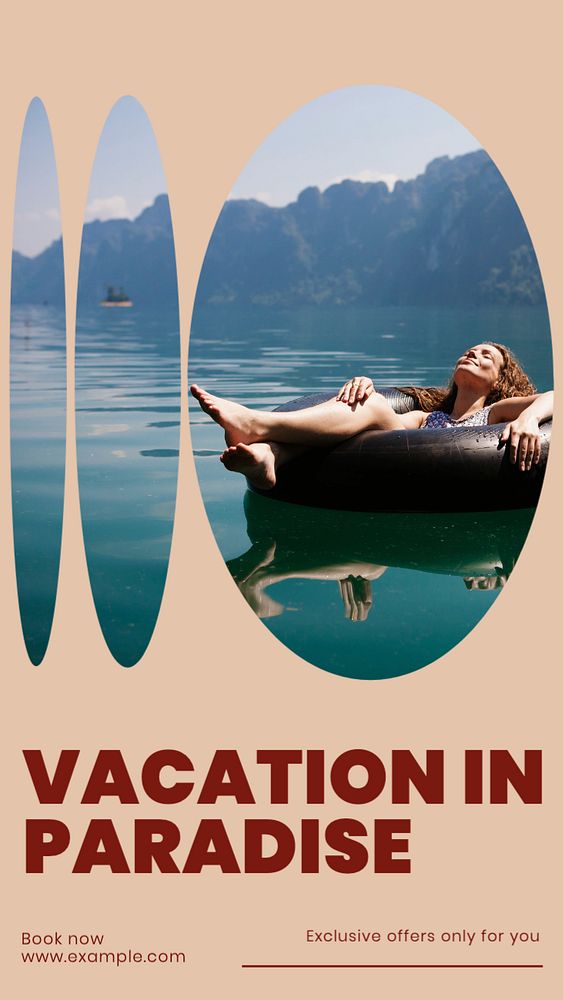 Vacation in paradise Instagram story template, editable text