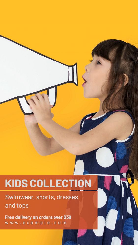 Kids collection  Instagram story template, editable text