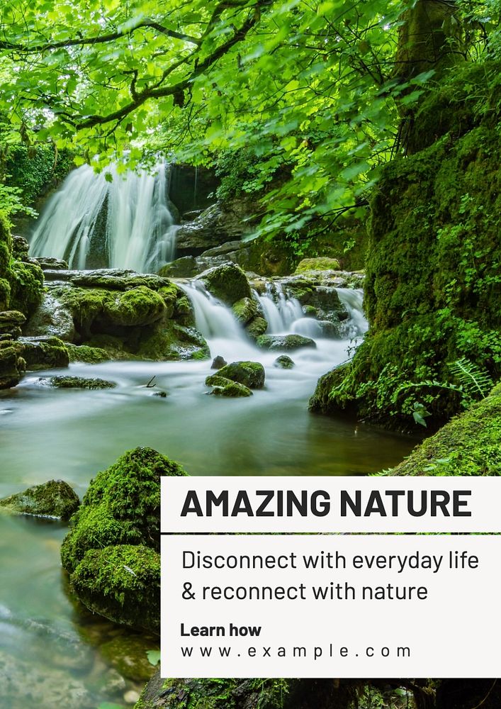 Amazing nature  poster template, editable text and design