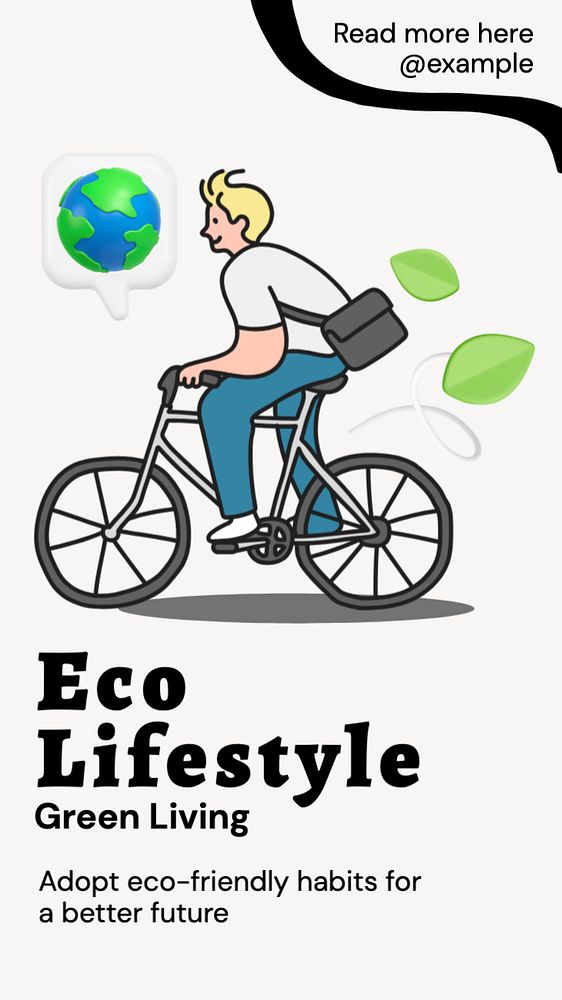 Eco lifestyle  Instagram story template, editable text