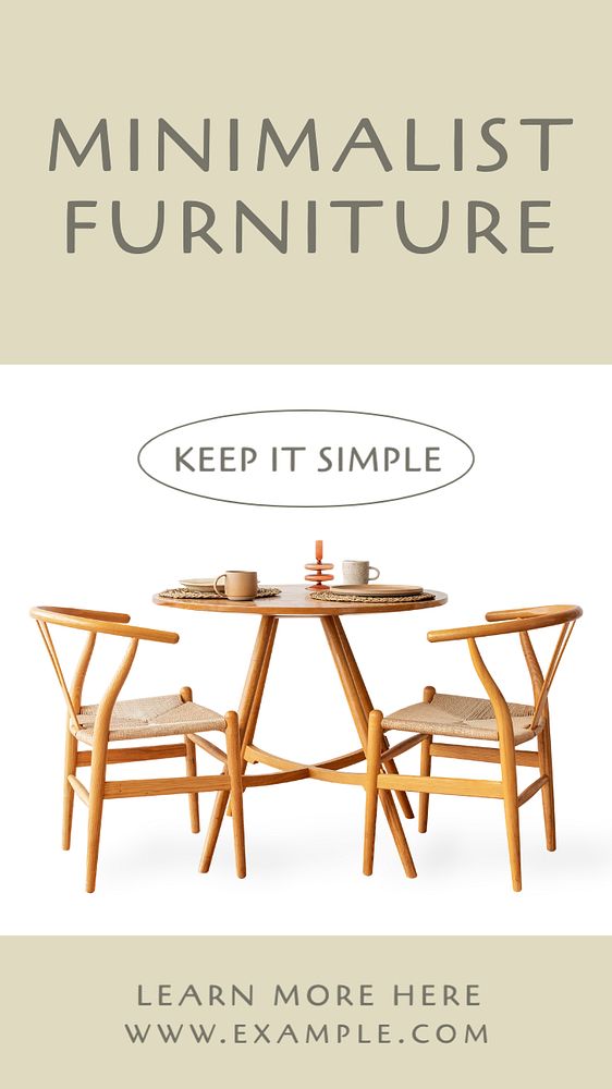 Minimalist furniture  Instagram story template, editable text