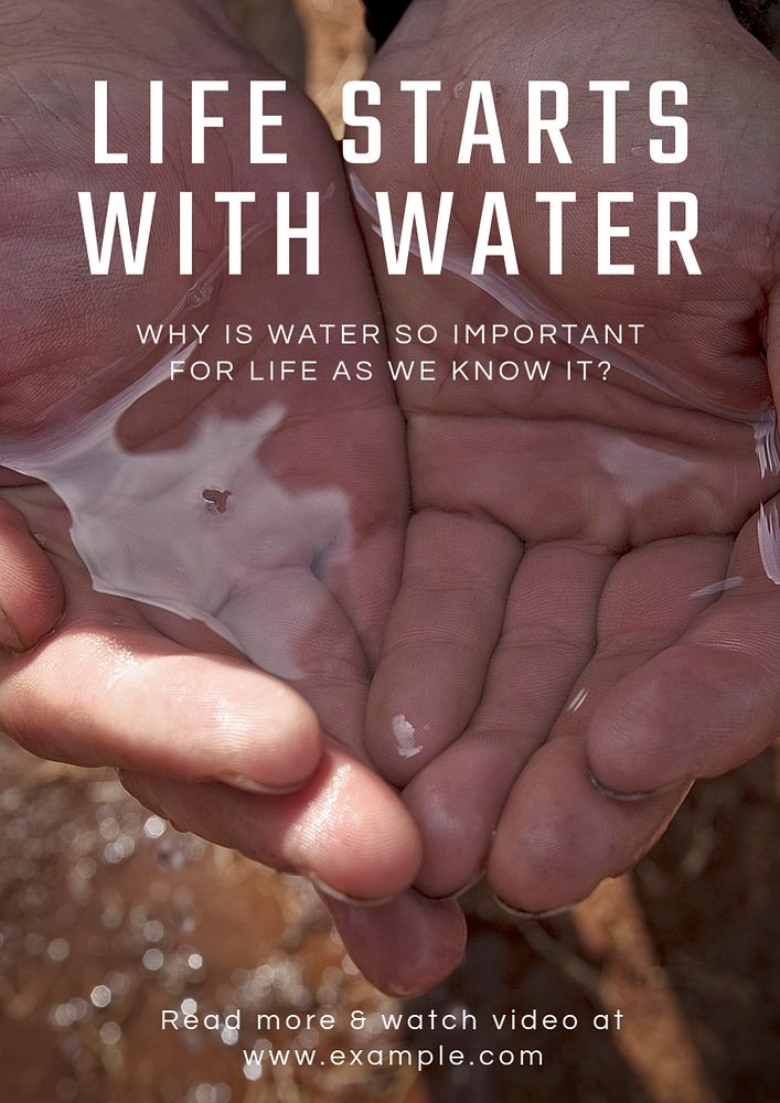 Water importance poster template, editable text and design