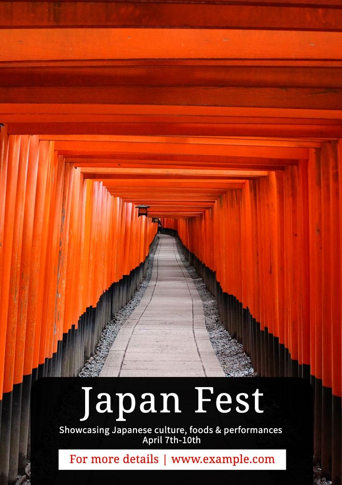 Japan festival  poster template, editable text and design