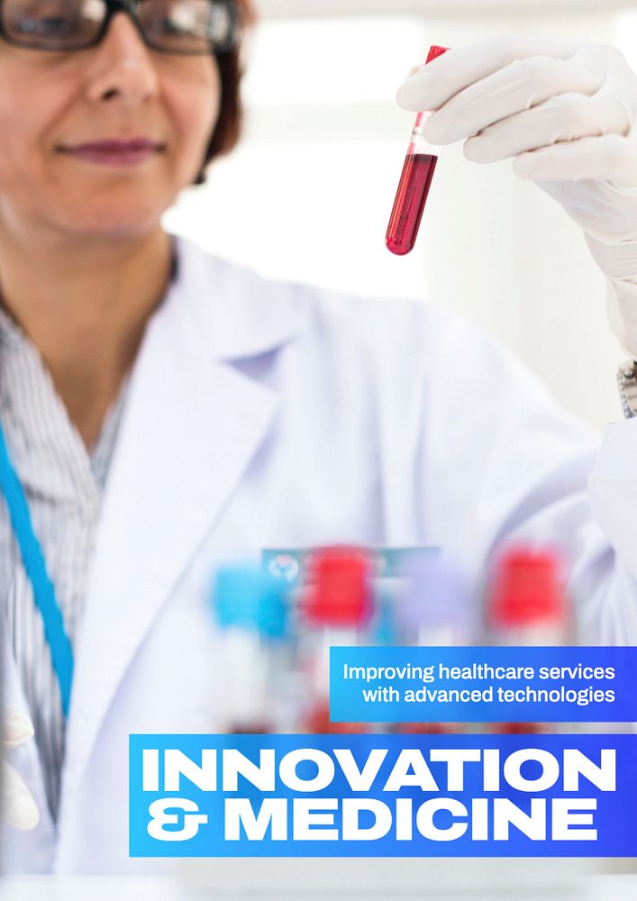 Innovation & medicine  poster template, editable text and design