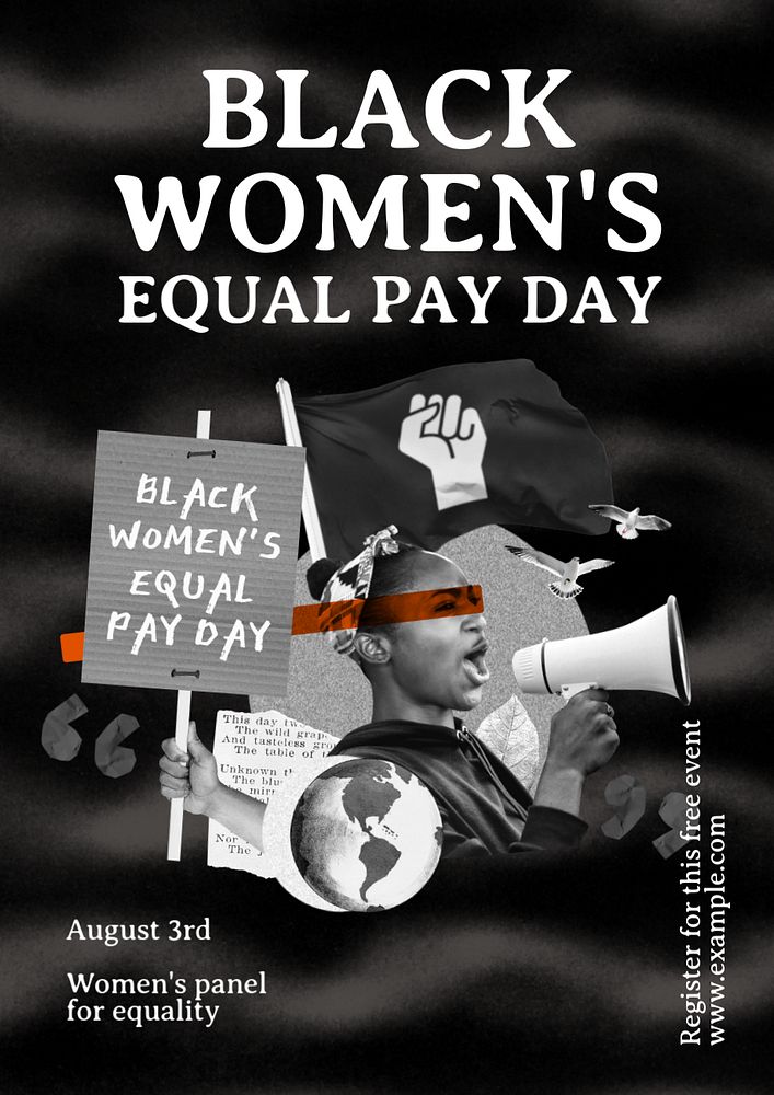 Equal pay poster template, editable text and design