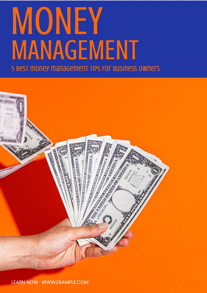 Money management  poster template, editable text and design