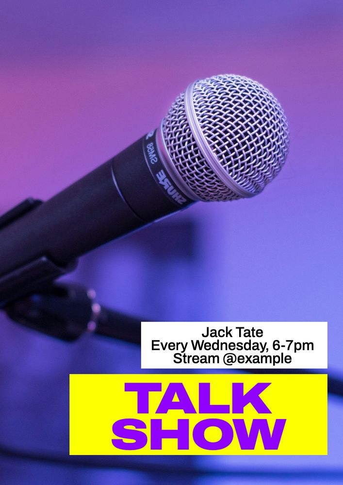 Talk show  poster template, editable text and design