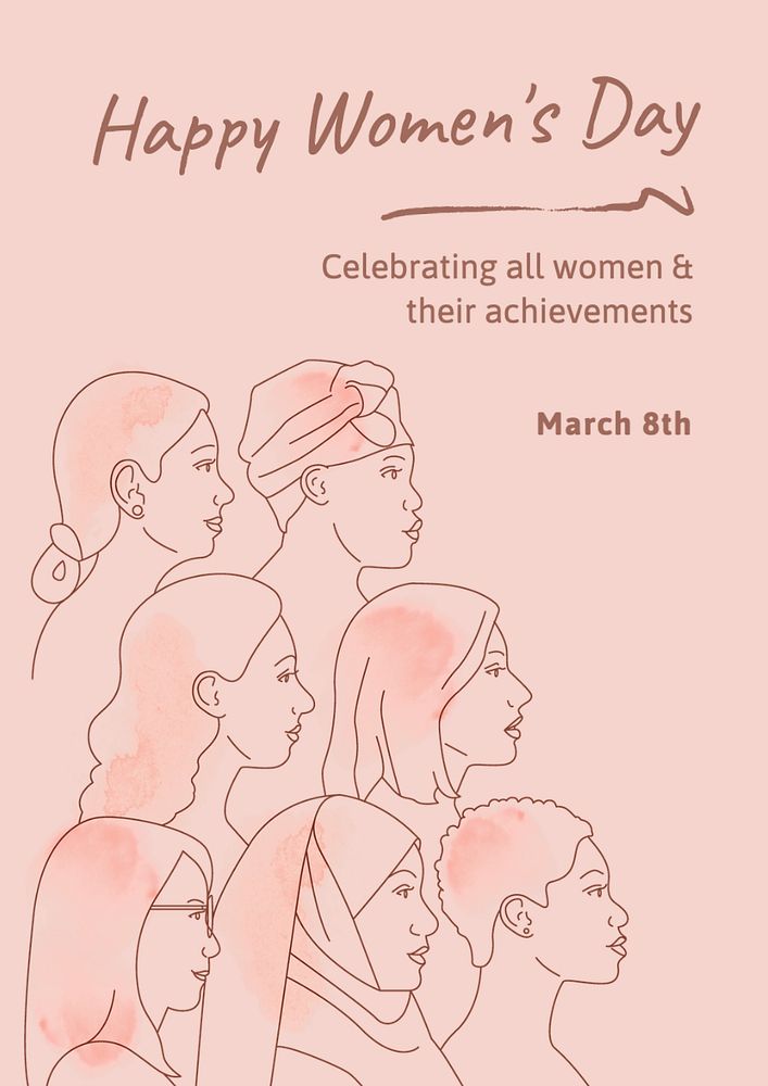 Women's day  poster template, editable text and design