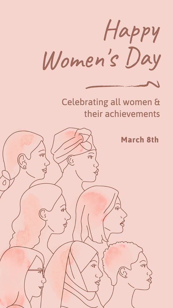 Women's day  Instagram story template, editable text