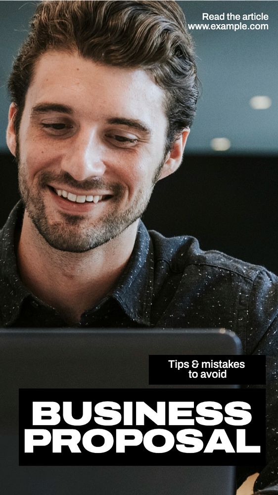 Business proposal  Instagram story template, editable text