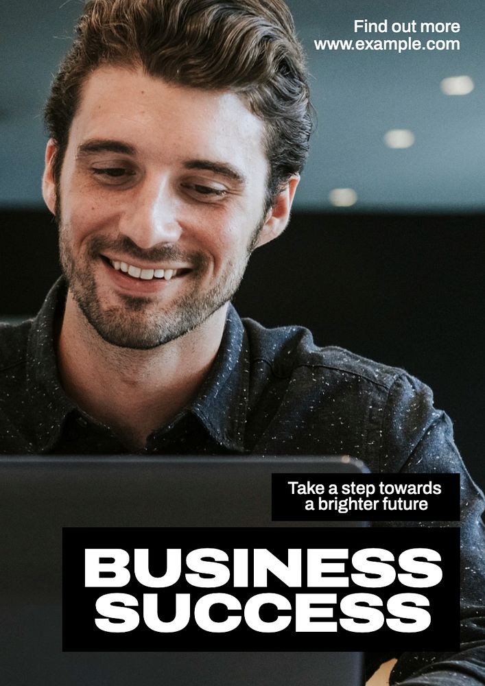 Business success  poster template, editable text and design