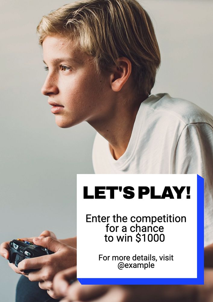 Play & competition  poster template, editable text and design