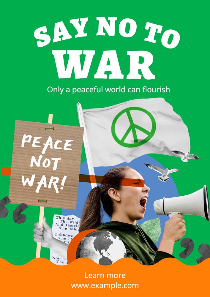 No war poster template, editable | Free Editable Template - rawpixel