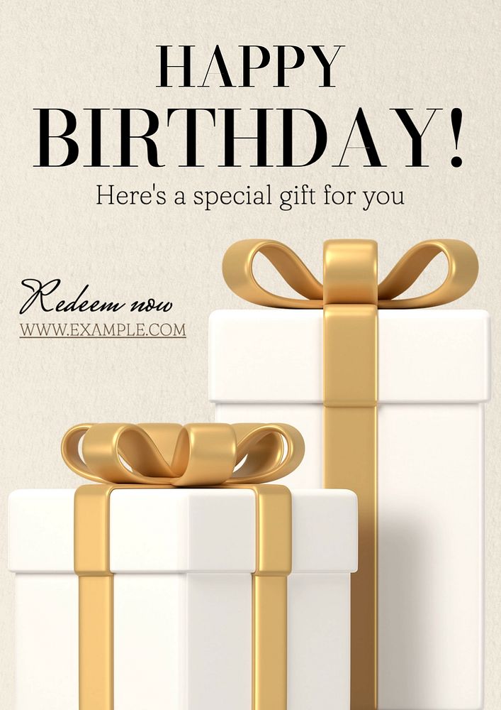 Happy birthday  poster template, editable text and design