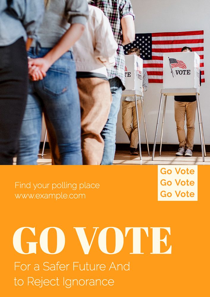 Go vote poster template, editable text and design