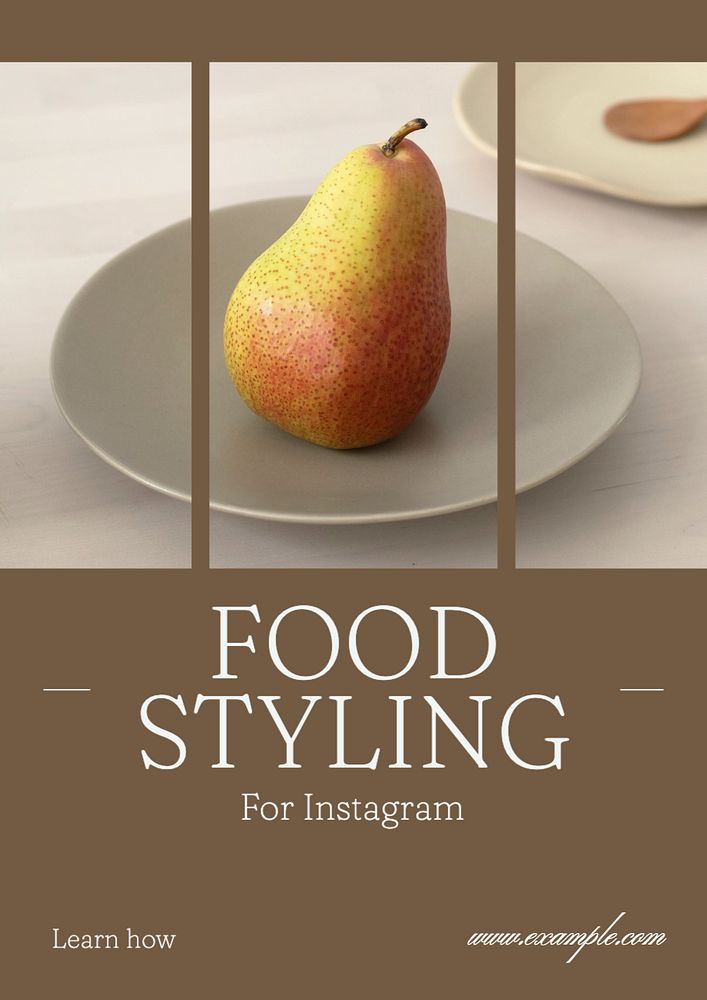 Food styling  poster template, editable text and design