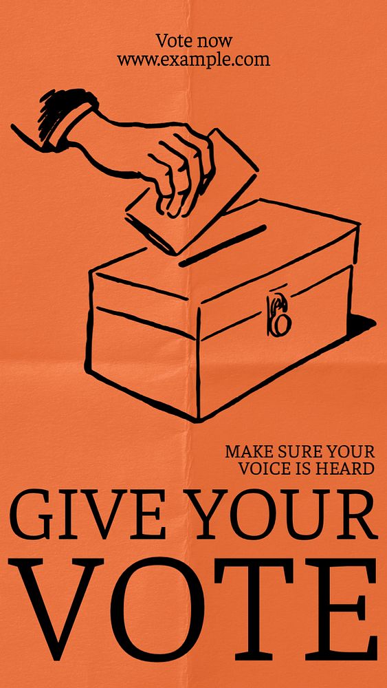 Give your vote Instagram story template, editable text