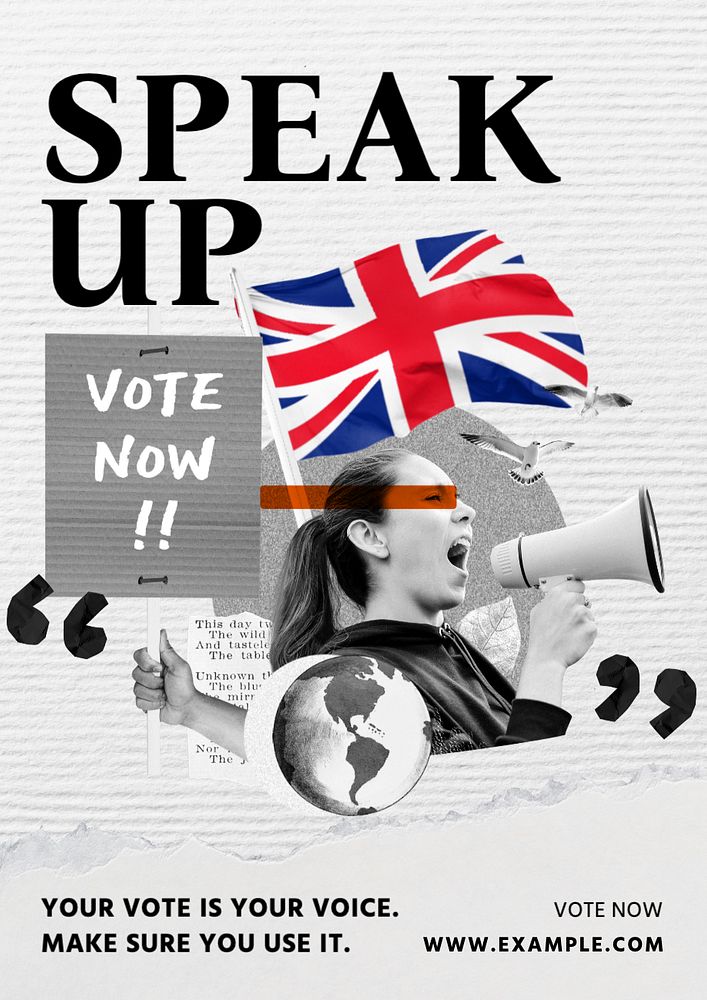 Vote now poster template, editable text and design