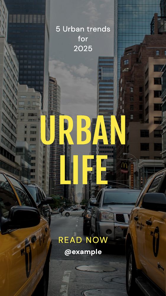 Urban life Instagram story template, editable text