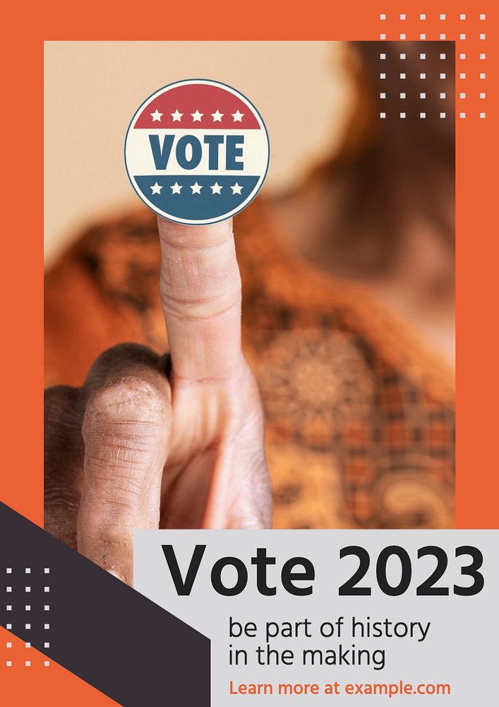 Vote, election campaign poster template, editable text and design