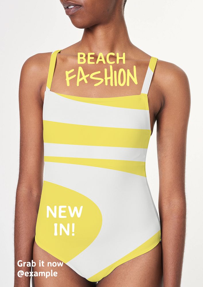 Beach fashion poster template, editable text and design