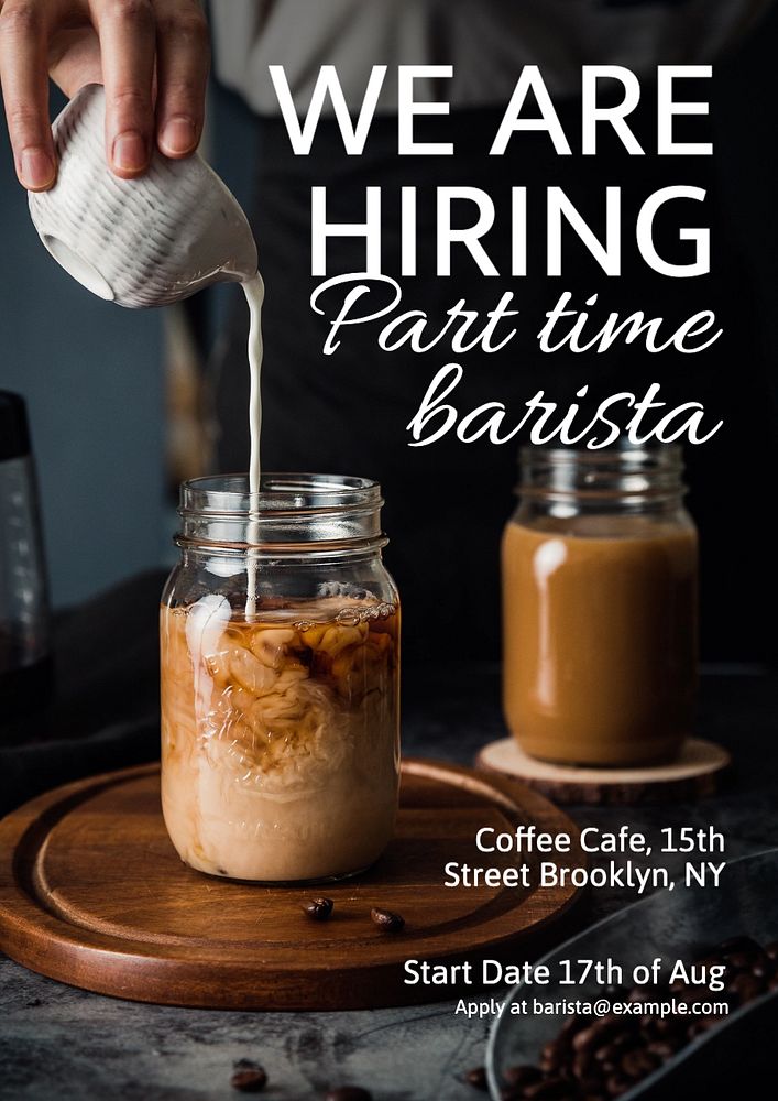 We are hiring poster template, editable text and design
