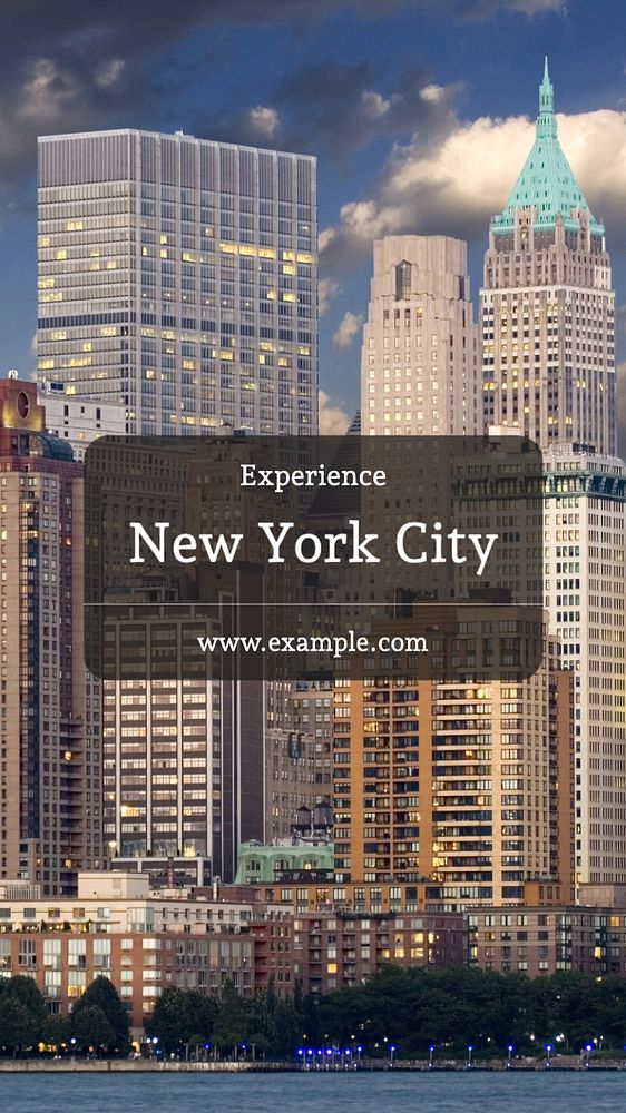 New York city Instagram story template, editable text