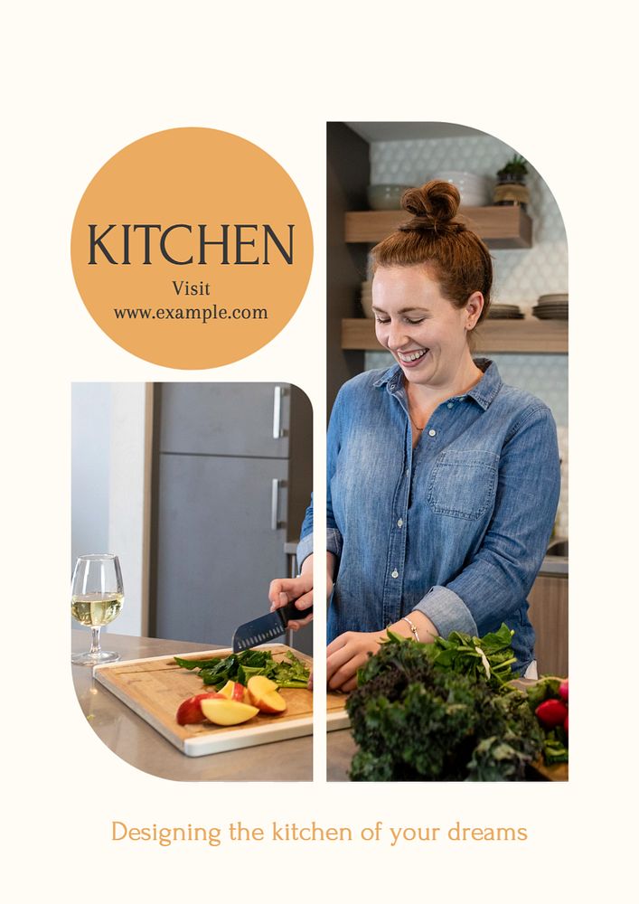 Kitchen poster template, editable text and design