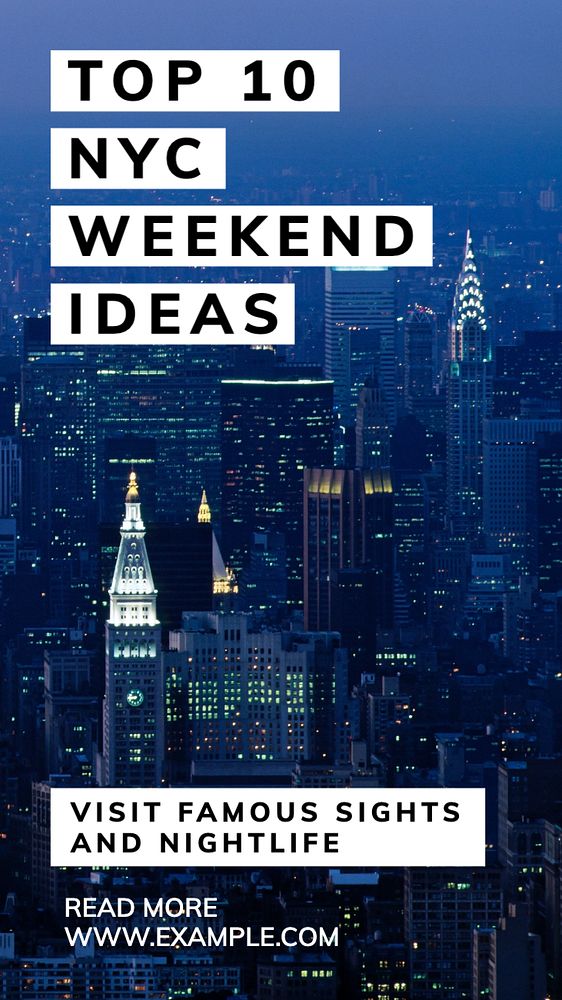 Weekend nyc Instagram story template, editable text