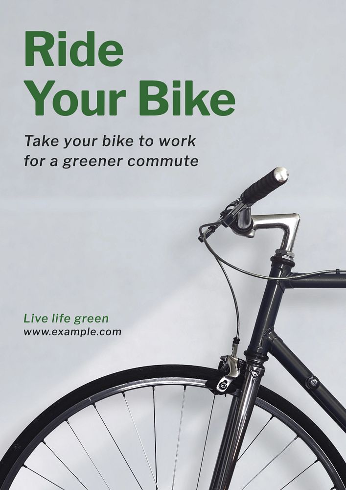 Ride your bike poster template, editable text and design