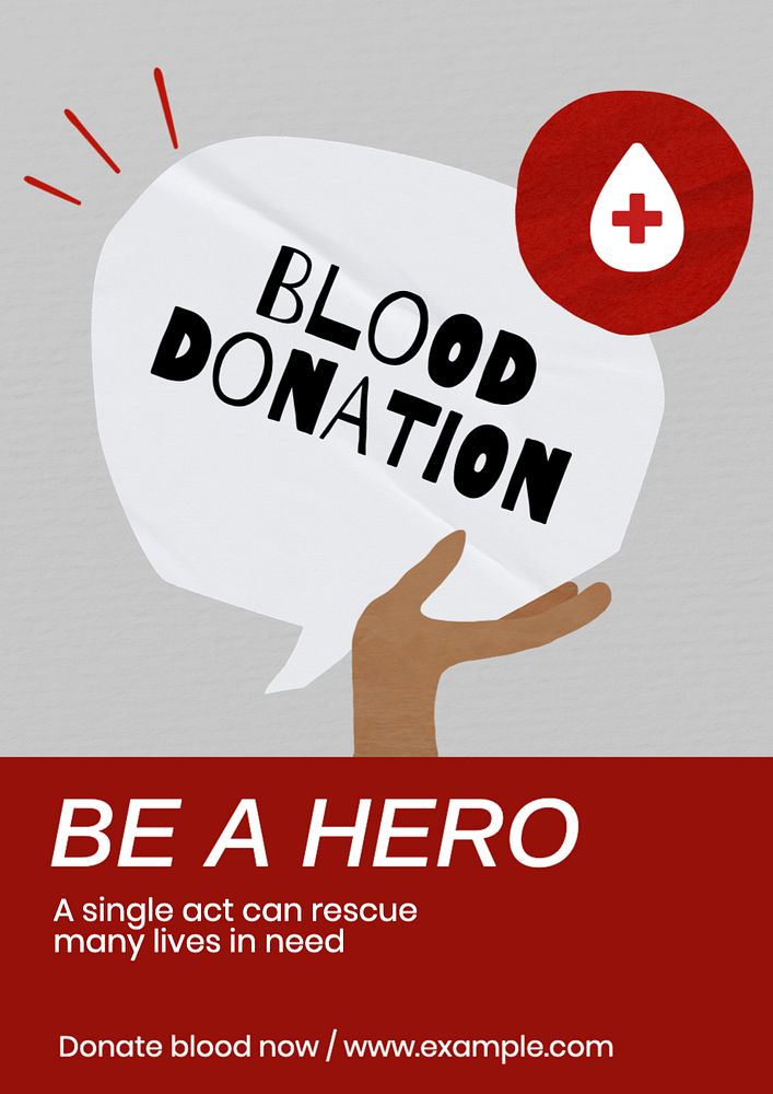 Be a hero poster template, editable text and design