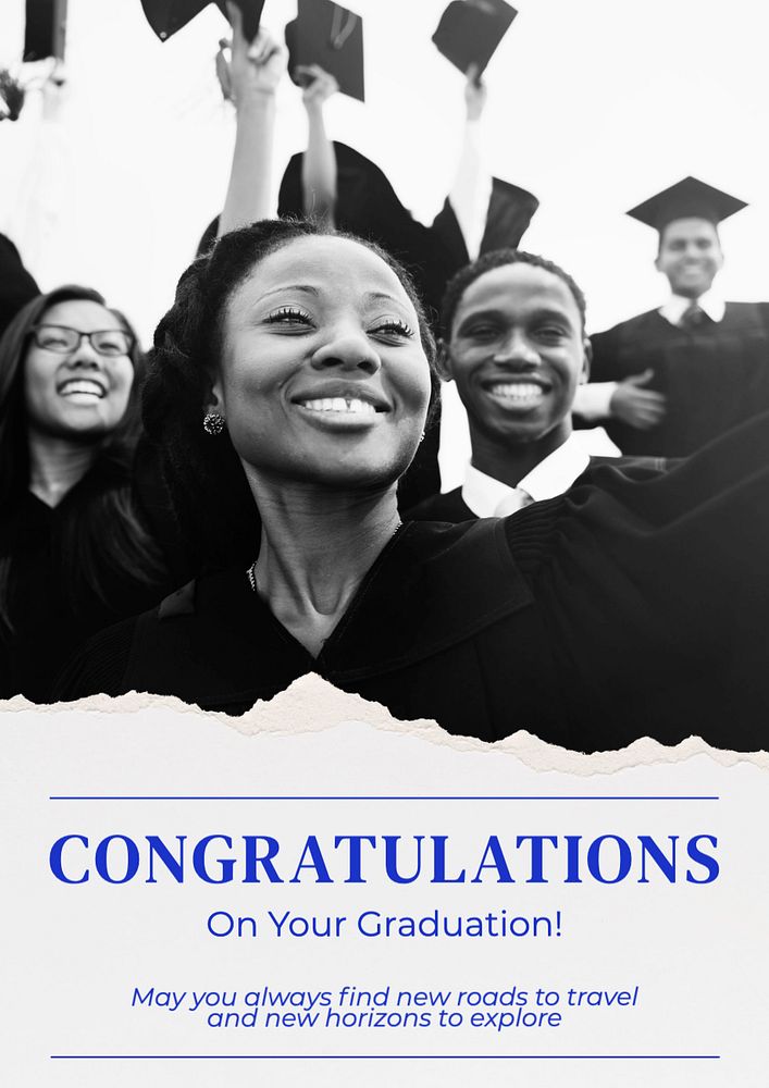 Congratulations graduation  poster template, editable text and design