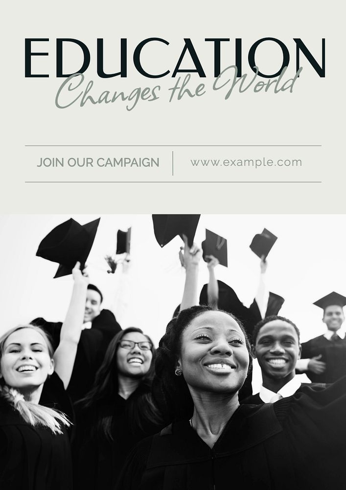 Education campaign  poster template, editable text and design