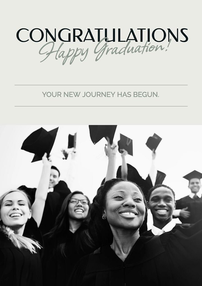 Congratulations graduation  poster template, editable text and design