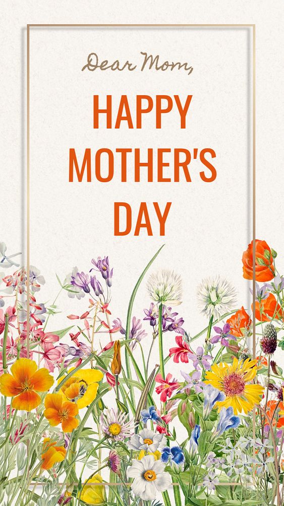 Happy Mother's Day Instagram story template, editable text