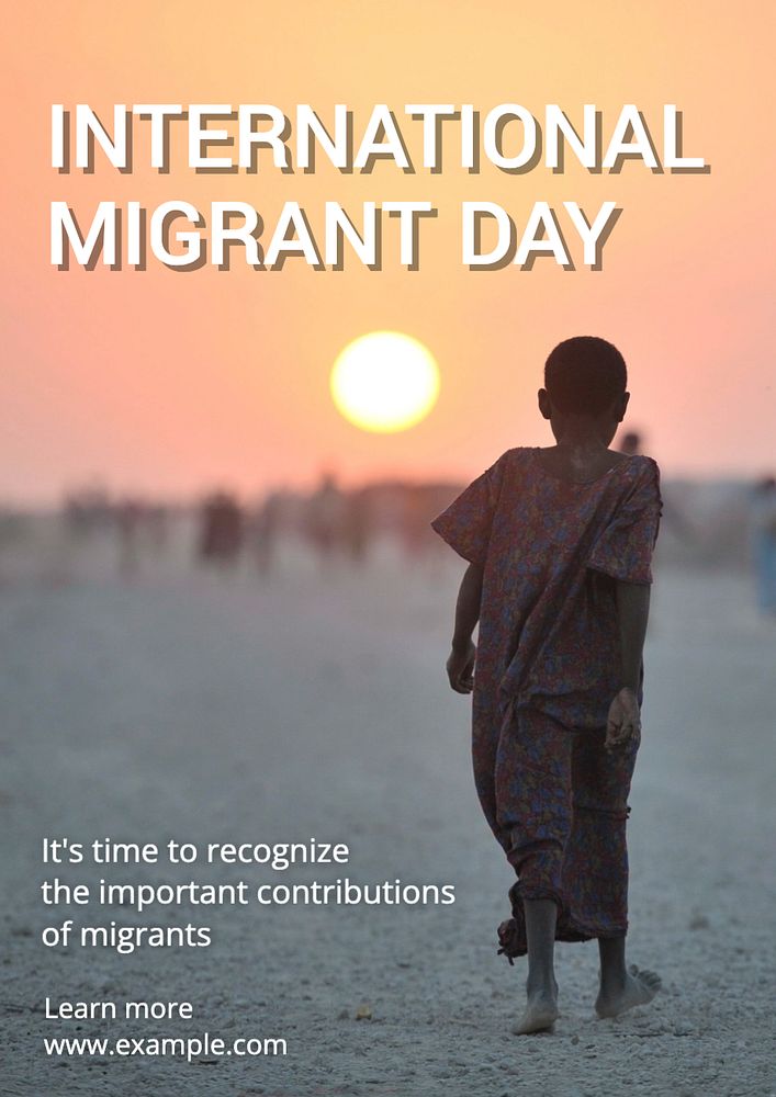 International migrant day poster template, | Free Editable Template ...