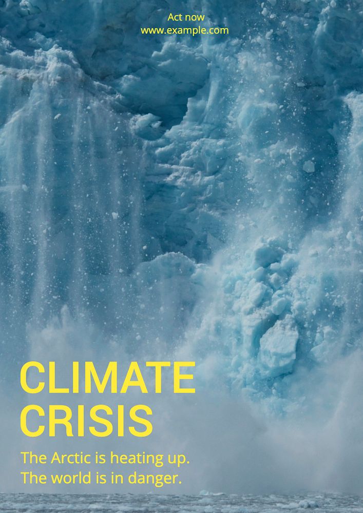 Climate crisis poster template, editable text and design