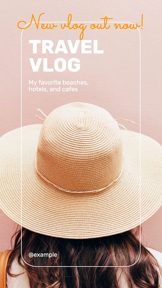 Travel vlog Instagram story template, editable text