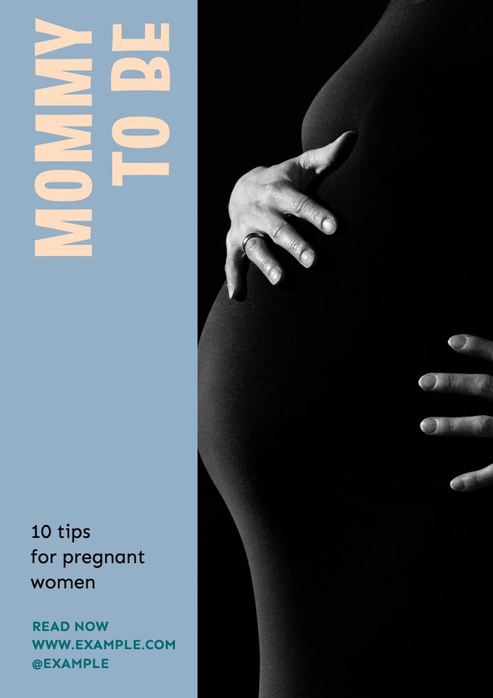 Pregnant mom  poster template, editable text and design