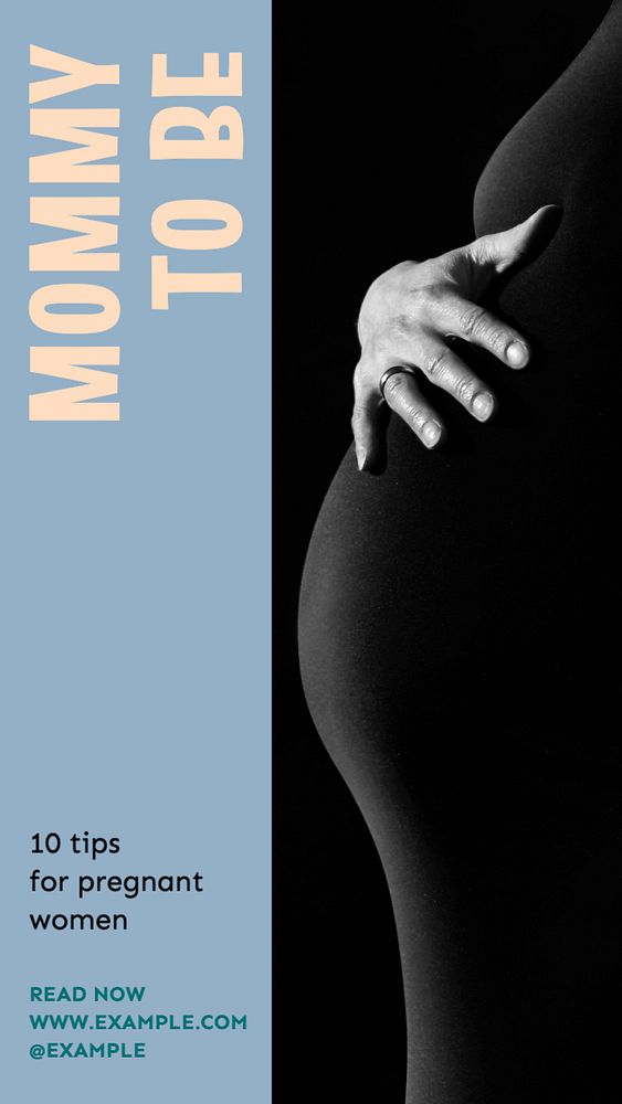 Pregnant mom  Instagram story template, editable text